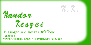 nandor keszei business card